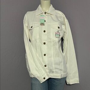 Pusheen Cream Jean Jacket with Ice Cream Patch